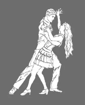 Dancing couple Illustrazione stock