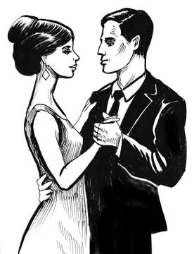 Dancing couple Stock Illustration