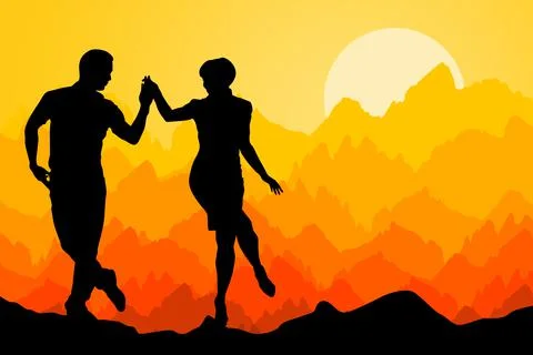 Dancing couple Stock Illustration