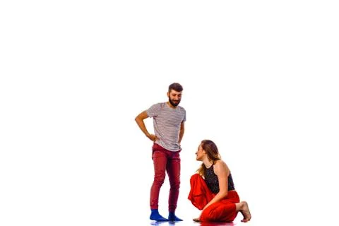 Dancing couple over the bright background Fotos Stock