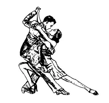 Dancing couple of people Ilustração Stock