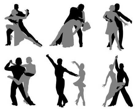 Dancing couples Illustrazione stock