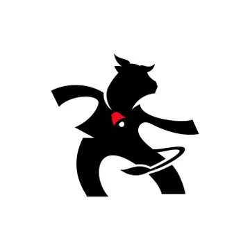 Dancing cow sign Stock Illustration