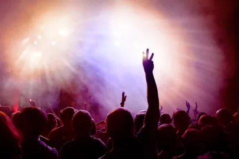 Dancing Crowd at disco. Stock Photos