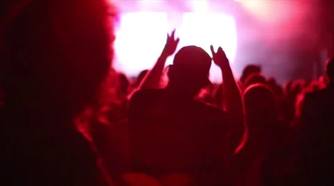 Dancing crowd during concert show Stock Footage 49679328