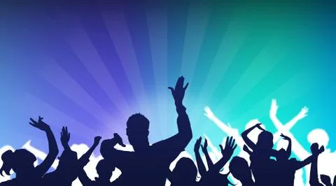Dancing crowd Stock Illustration