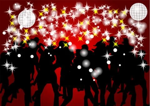 Dancing crowd Stock Illustration