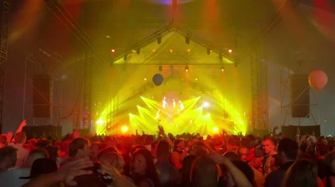 Dancing crowd at night club Stock Footage 43461669