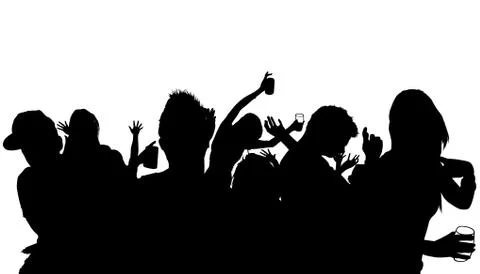 Dancing Crowd Silhouette Stock Illustration