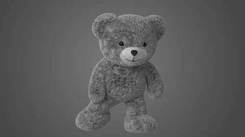 Dancing Cute Gray Teddy Bear On A Solid Background 스톡 동영상 124000424
