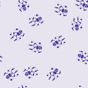 Dancing cute robot glyph seamless pattern Stock Illustration