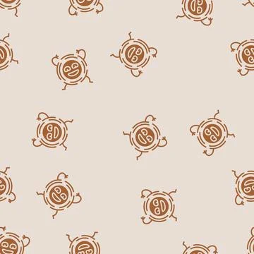 Dancing cute sun character glyph seamless pattern Stockillustratie