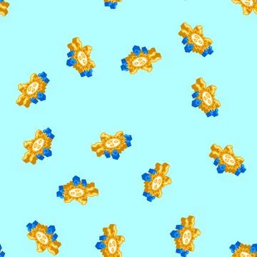 Dancing cute sun character isometric icon seamless pattern Stockillustratie
