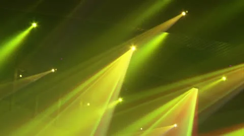 Dancing disco lights. Yellow &amp; green. Stock Footage 20509168