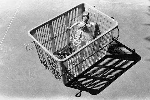 Dancing Doll in Basket Stock Photos