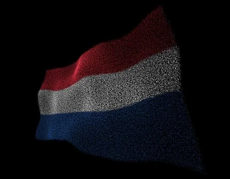 Dancing Dutch flag, particle technology flag Stock Illustration