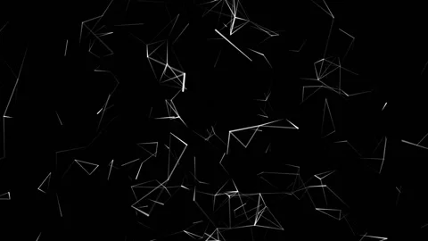 Dancing elements.Abstract cg polygonal neon blue surface. Geometric poly light Stock Footage 101486947