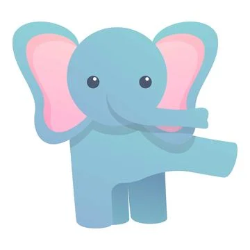 Dancing elephant icon, cartoon style Stock Illustration