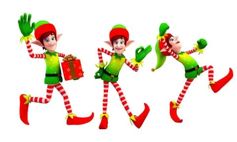 Dancing elves Stock Illustration