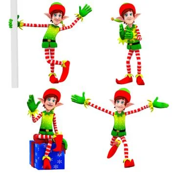 Dancing elves Stock Illustration