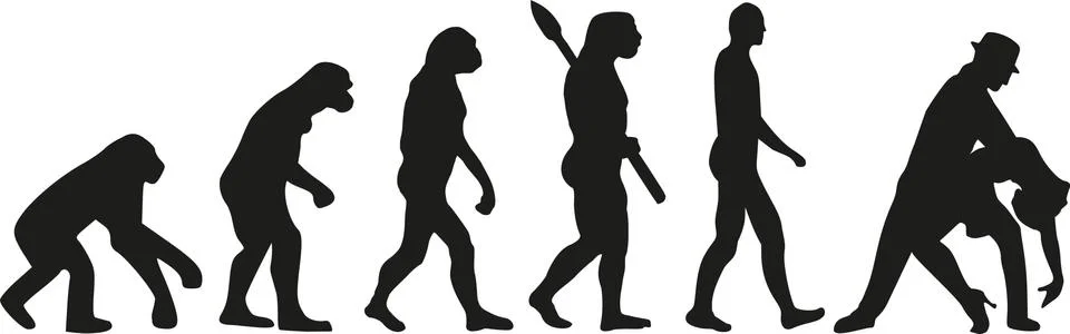 Dancing evolution couple tango 库存插图