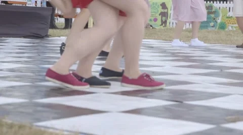 Dancing feet of children. Video stock 53432555