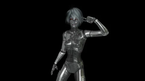 Dancing female cyborg Stock-Footage 35316669