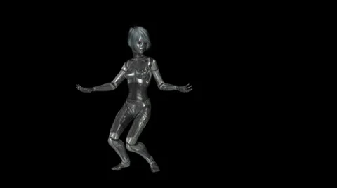 Dancing female cyborg Stock Footage 35337199