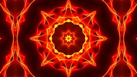 The Dancing Fiery Kaleidoscope. Animation Loop Video stock 72603272