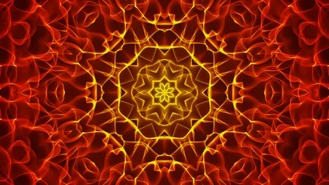 The Dancing Fiery Kaleidoscope. Animation Loop Video stock 72604070