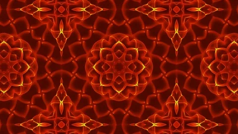 The Dancing Fiery Kaleidoscope. Animation Loop Video stock 72604218