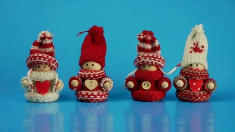Dancing figures in winter clothes. Animated movie style. Stock Footage 83321413
