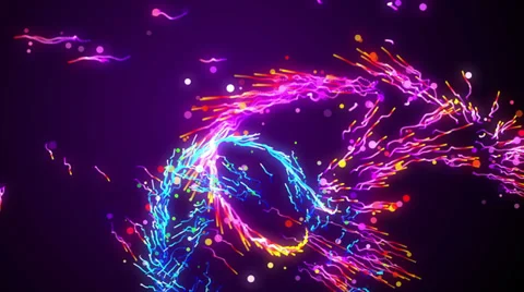 Dancing Fireworks Particles Light Streak Looping Motion 4K Stock Footage 39225210