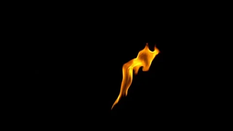 Dancing Flame on Black Background: Capturing the Elegance of Fire in Motion Stock Footage 341920301