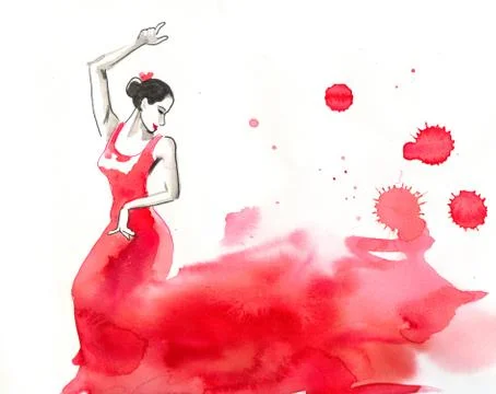 Dancing flamenco Stock Illustration
