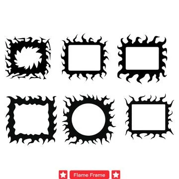 Dancing Flames  Dynamic Vector Silhouette Set for Creative Designs Stock Illustration