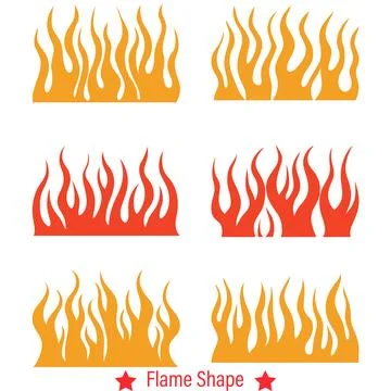 Dancing Flames  Expressive Vector Silhouettes for Dynamic Artistry Stock Illustration