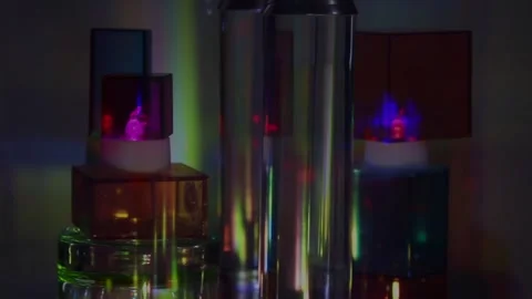 Dancing Flames: Kinetic Light on a Turntable Stock Footage 302412498