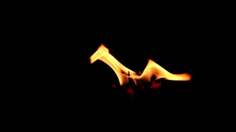 Dancing flames moving gracefully in the dark Stock Footage 285964193