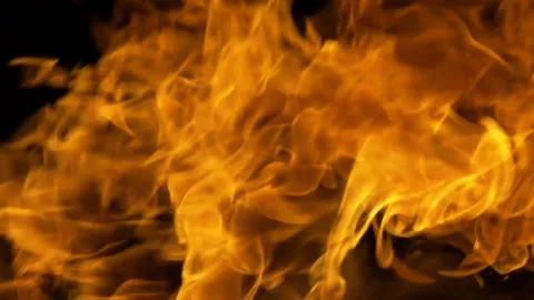 Dancing Flames in Vibrant Orange and Black Hues Captured Up Close Vídeos de archivo 341920257