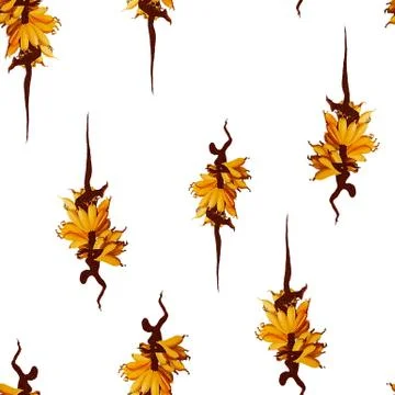 Dancing flower pattern background Ilustración de archivo