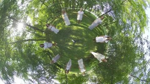 Dancing in the Forest A 360-Degree Experience of Nature and Movement Stock Footage 288159724