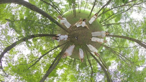 Dancing in the Forest A 360-Degree Experience of Nature and Movement Video stock 288261961