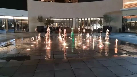 Dancing Fountain at Dawn Stock Footage 194527960