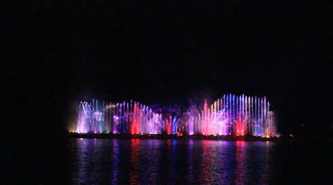 Dancing fountains 스톡 동영상 33873016