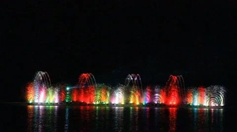 Dancing fountains 스톡 동영상 33873047