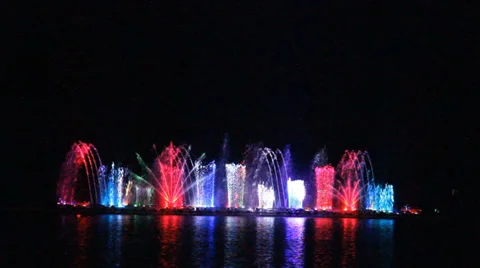 Dancing fountains 스톡 동영상 33873137