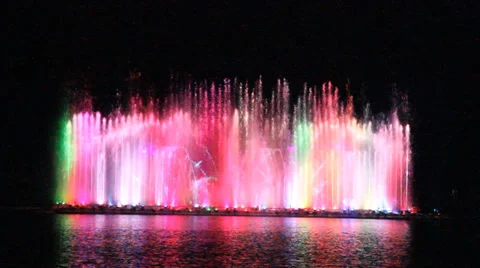 Dancing fountains 스톡 동영상 33896854