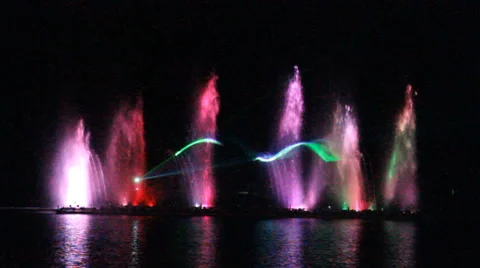 Dancing fountains 스톡 동영상 33974027