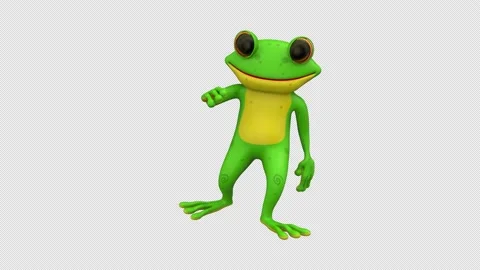 Dancing frog - 3d render looped with alpha channel. Stock Footage 170529659
